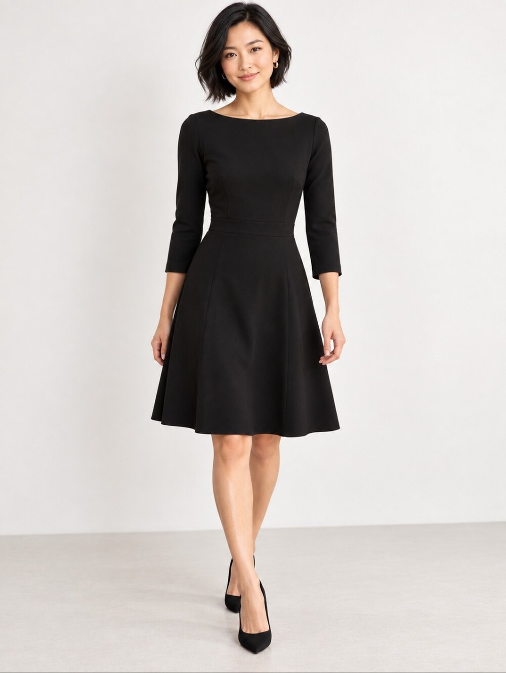 ❤️ J CREW FIT AND FLARE SHEATH DRESS IN STRETCH PONTE, BLACK, 4P